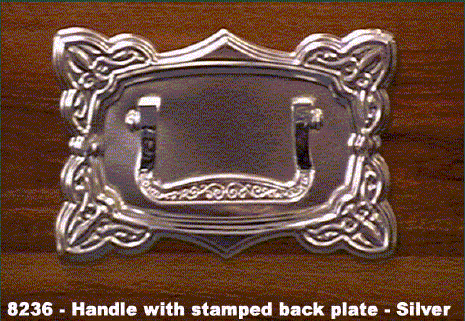8236 - Handle with stamped back plate - silver
