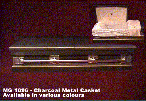 Charcoal metal casket - Available in various colours