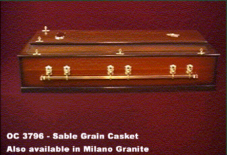 Sable grain casket - also available in Milane granite